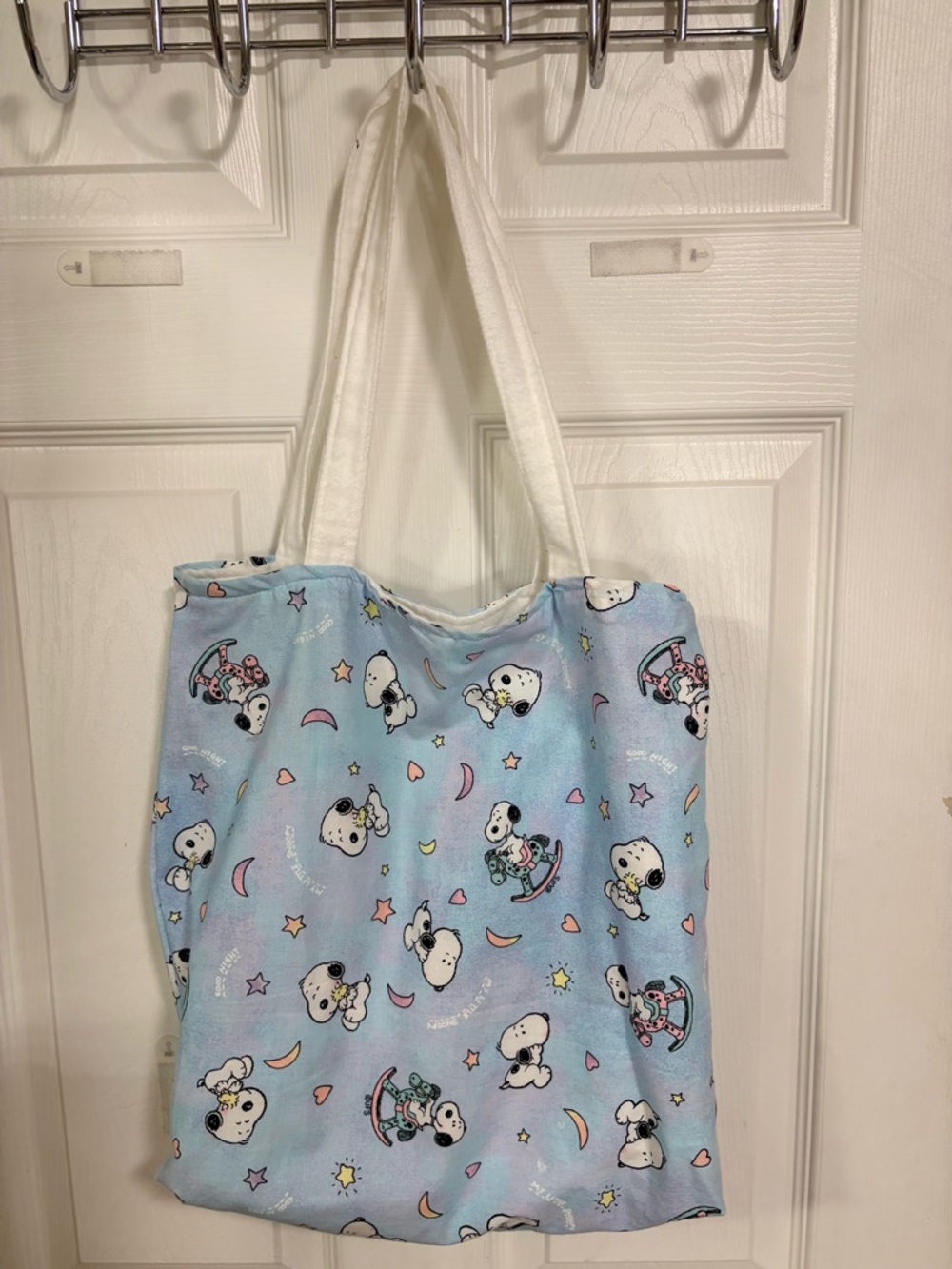 Kids Snoopy Print Blue Tote Bag